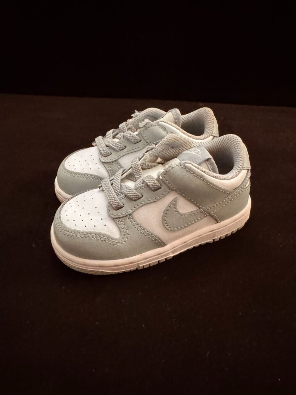 Nike Dunk Low Baby/Toddler White Light Smoke Grey Size 2C